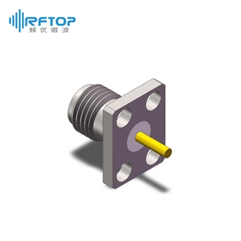 SMA母头4孔法兰空气线穿墙连接器, , DC-26.5GHz, 安装孔距8mm×5mm- RC27SF-AF4D63-XX