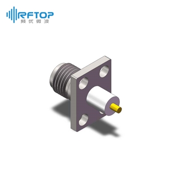 SMA母头4孔法兰介质穿墙连接器, , DC-26.5GHz, 安装孔距8.64mm×5.64mm- RC27SF-PF4D53-XX
