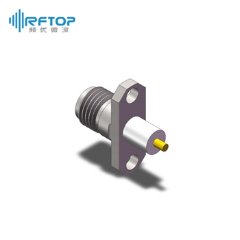 SMA母头2孔法兰介质穿墙连接器, , DC-26.5GHz, 安装孔距12.2mm- RC27SF-PF2D54-XX