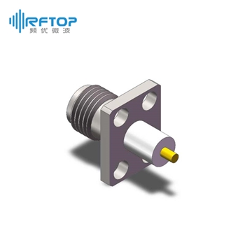 SMA母头4孔法兰介质穿墙连接器, , DC-26.5GHz, 安装孔距8mm×5mm- RC27SF-PF4D63-XX
