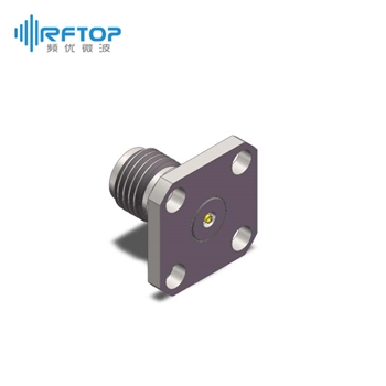 3.5mm母头4孔法兰毫米波可拆卸连接器, DC-33GHz, 安装孔距8.6mm- RC34QF-UF4D01-XX