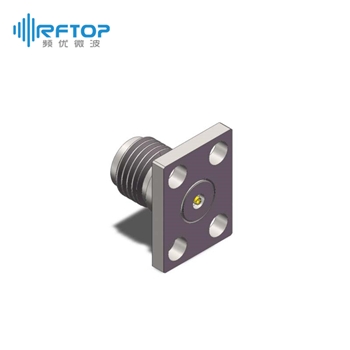 2.92mm母头4孔法兰毫米波可拆卸连接器, DC-40GHz, 安装孔距8.64mm×5.64mm- RC40KF-UF4D03-XX