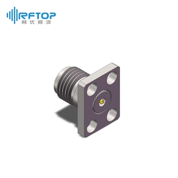 2.92mm母头4孔法兰毫米波可拆卸连接器, DC-40GHz, 安装孔距8mm×5mm- RC40KF-UF4D13-XX