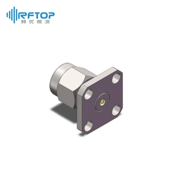2.92mm公头4孔法兰毫米波可拆卸连接器, DC-40GHz, 安装孔距8.6mm- RC40KM-UF4D01-XX