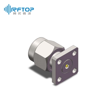 2.92mm公头4孔法兰毫米波可拆卸连接器, DC-40GHz, 安装孔距6.35mm- RC40KM-UF4D02-XX