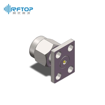 2.92mm公头4孔法兰毫米波可拆卸连接器, DC-40GHz, 安装孔距8.64mm×5.64mm- RC40KM-UF4D03-XX