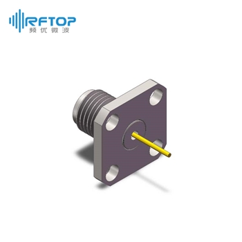 2.92mm母头4孔法兰毫米波空气线穿墙连接器, DC-40GHz, 安装孔距8.6mm- RC40KF-AF4D01-XX