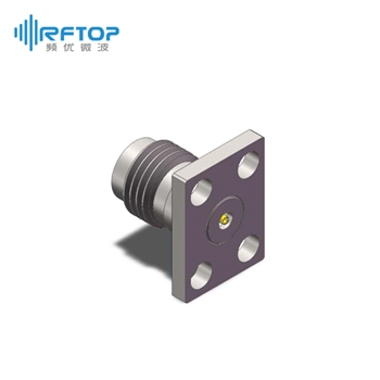 2.4mm母头4孔法兰毫米波可拆卸连接器, DC-50GHz, 安装孔距8.64mm×5.64mm- RC50UF-UF4D03-XX