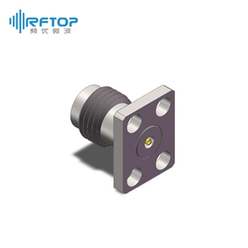 2.4mm母四孔法兰毫米波可拆卸连接器, DC-50GHz, 安装孔距8mm×5mm - RC50UF-UF4D13-XX