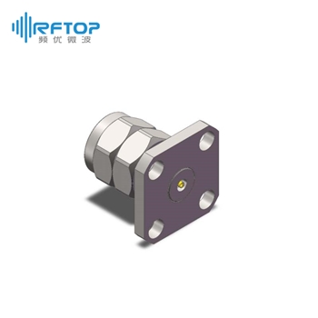 2.4mm公头4孔法兰毫米波可拆卸连接器, DC-50GHz, 安装孔距8.6mm- RC50UM-UF4D01-XX