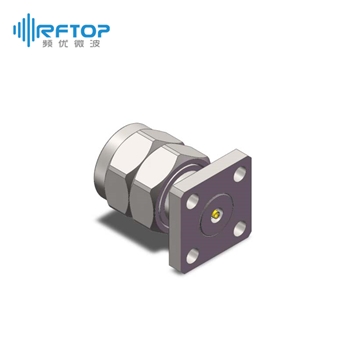 2.4mm公头4孔法兰毫米波可拆卸连接器, DC-50GHz, 安装孔距6.35mm- RC50UM-UF4D02-XX