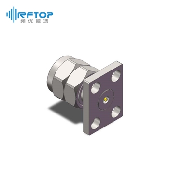 2.4mm公头4孔法兰毫米波可拆卸连接器, DC-50GHz, 安装孔距8.64mm×5.64mm- RC50UM-UF4D03-XX