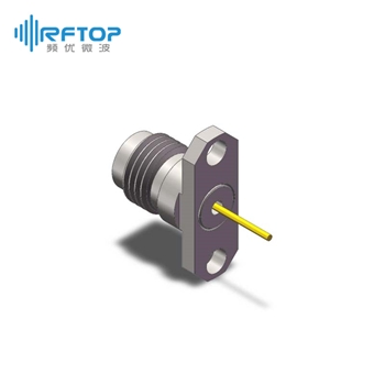 2.4mm母头2孔法兰毫米波空气线穿墙连接器, DC-50GHz, 安装孔距12.2mm- RC50UF-AF2D04-XX