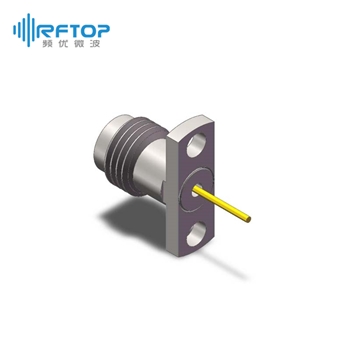 2.4mm母头2孔法兰毫米波空气线穿墙连接器, DC-50GHz, 安装孔距10.2mm- RC50UF-AF2D05-XX