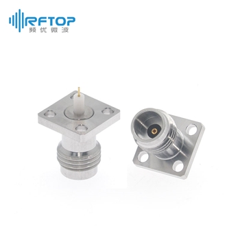 2.4mm母四孔法兰毫米波介质穿墙连接器, DC-50GHz, 安装孔距6.35mm - RC50UF-PF4D02-XX