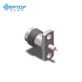 2.4mm母头2孔法兰毫米波介质穿墙连接器, DC-50GHz, 安装孔距8.9mm- RC50UF-PF2D06-XX