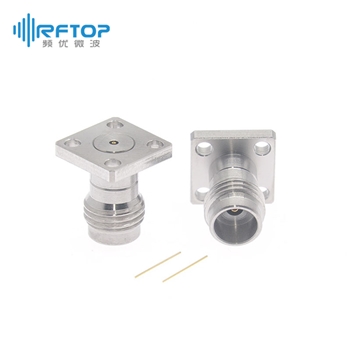 1.85mm母头4孔法兰毫米波可拆卸连接器, DC-67GHz, 安装孔距6.35mm- RC67VF-UF4D02-XX