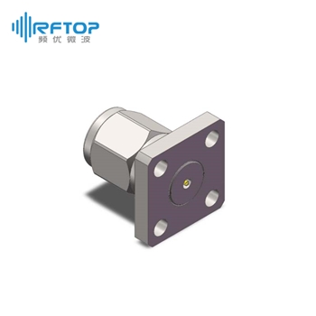 1.0mm公头4孔法兰毫米波可拆卸连接器, DC-110GHz, 安装孔距6.35mm- RC110WM-UF4D02-XX