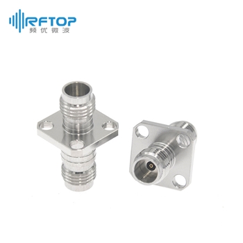 1.85mm母头 转 1.85mm母头 4孔法兰毫米波转接器|精密型, DC-67GHz, 不锈钢, 长度22.6mm，法兰边长12.7mm- RA6701F