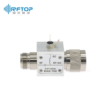 N公头 转 N母头 偏置器, 10MHz-3GHz, DC 50V，3A, 黄铜镀三元合金- RBT3N50-3A