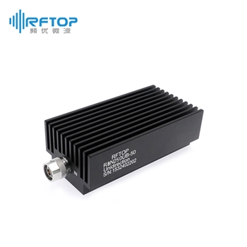 N大功率同轴固定衰减器|专业型, 小尺寸版, DC-8.5GHz, 250W, 5-60dB, 单向, 母头输入, 母头输出, 矩形, 接头铜镀三元合金- R8N250UB-XX