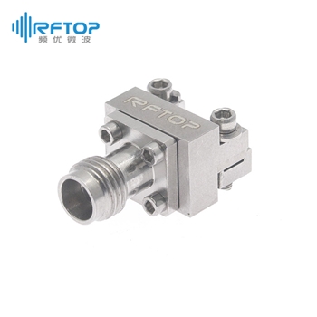 2.4mm母头2孔法兰毫米波PCB End Launch免焊连接器, DC-50GHz, 安装孔距9.5mm- RC50UF-EL06-XX