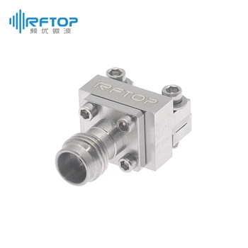 1.85mm母头2孔法兰毫米波PCB End Launch免焊连接器, DC-67GHz, 安装孔距9.5mm- RC67VF-EL06-XX
