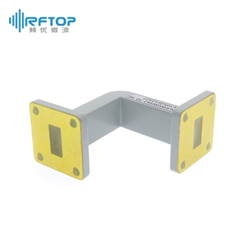 WR62(BJ140)弧形90度直角E面弯波导, 11.9-18GHz, FBP140方形平法兰- RWGWE62-L1-L2
