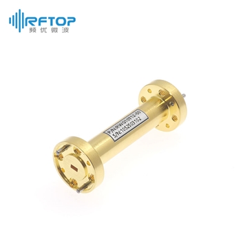 WR10(BJ900) 转 WR12(BJ740)毫米波过渡波导, 73.8-91.9GHz, FUGP900圆形法兰/FUGP740圆形法兰, 铜镀金- RWG10T12-L