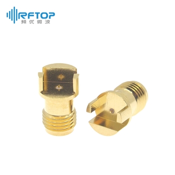 2.92mm(K,SK)母头毫米波PCB侧装焊接连接器, DC-40GHz, PCB板厚小于0.61-2.1mm, 尾针直径0.3mm- RC40KFB-SEL03-XX