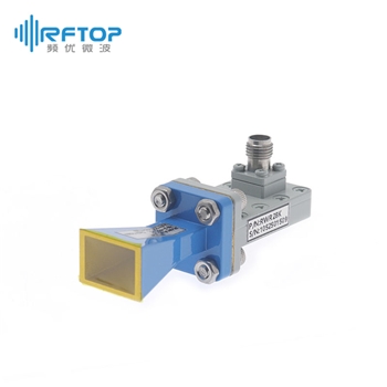 WR28(BJ320)标准增益喇叭天线|专业型, 同轴2.92mm(K,SK)母头输入, 26.5-40GHz, 增益10dB, FBP320方形平法兰, 正交- RWHA28K-10