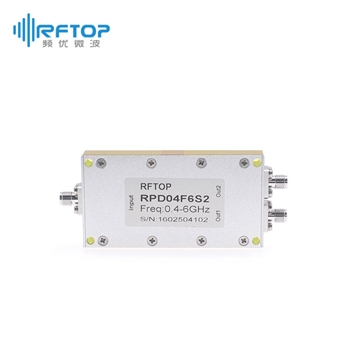 SMA一分二微带式功分器|经济型, 0.4-6GHz, 30W, 接头铜镀三元合金- RPD04F6S2