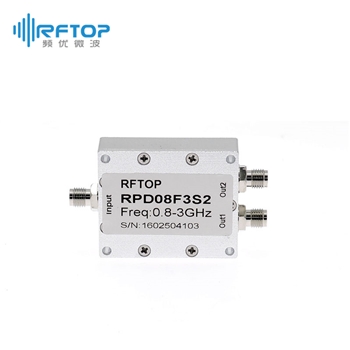 SMA一分二微带式功分器|经济型, 800-3000MHz, 30W, 接头铜镀三元合金- RPD08F3S2