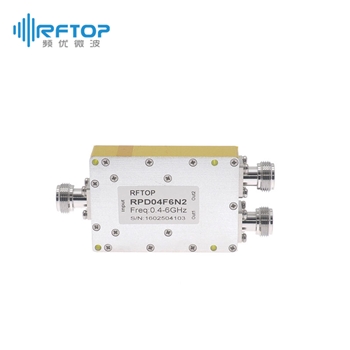N一分二微带式功分器|经济型, 0.4-6GHz, 30W, 接头铜镀三元合金- RPD04F6N2