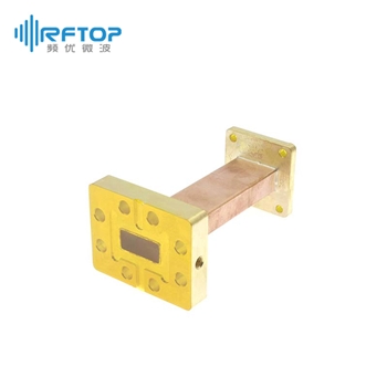 WR90(BJ100)直波导, 8.2-12.5GHz, IUWR90/FBP100方形平法兰, 真空应用, 铜合金 - RWG90IU-L