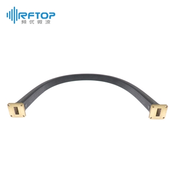 WR90(BJ100)可扭软波导, 8.2-12.5GHz, 960W, FBP100方形平法兰, 黄铜 - RWGFT90-L