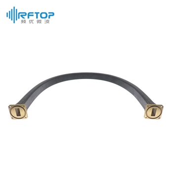 WR90(BJ100)可扭软波导, 8.2-12.5GHz, 960W, FBM100方形密封法兰, 黄铜 - RWGFT90GG-L