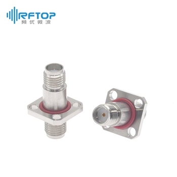 SMA母 转 SMA母 四孔法兰转接器|超优级(Ultra), 带密封圈, DC-26.5GHz, 不锈钢 - RA18S01FSH