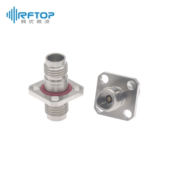 2.4mm母 转 2.4mm母 四孔法兰毫米波转接器|普军级, 带密封圈, DC-50GHz, 不锈钢 - RA5001FSH