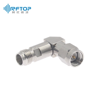 2.4mm母 转 2.92mm(K,SK)公 直角90度弯毫米波转接器|普军级, DC-40GHz, 不锈钢 - RA4007WH02