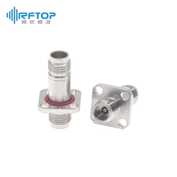 2.4mm母 转 2.4mm母 四孔法兰毫米波转接器|普军级, 带密封圈, DC-50GHz, 不锈钢 - RA5001FSH02