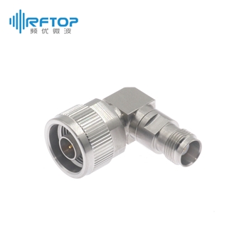 N公 转 TNC母 直角90度弯转接器|超优级(Ultra), DC-18GHz, 不锈钢 - RA18N25WH