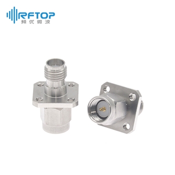 SMA公 转 SMA母 四孔法兰转接器|超优级(Ultra), DC-26.5GHz, 不锈钢 - RA27S03FH