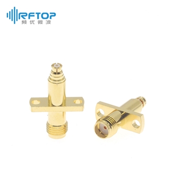 SMA母 转 SMP(GPO)母 双孔法兰转接器|超优级(Ultra), DC-18GHz, 铍铜镀金 - RA18S11FH-GBC