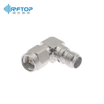 SMA公 转 SMA母 直角90度弯转接器|超优级(Ultra), DC-26.5GHz, 不锈钢 - RA27S03WH02