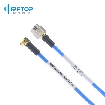 SMA母 转 SMP(GPO)直角90度弯母 柔性互联电缆组件|精密型, DC-18GHz, 配接RCQ260电缆, 线径2.6mm - RCQ260-SFPFW-L