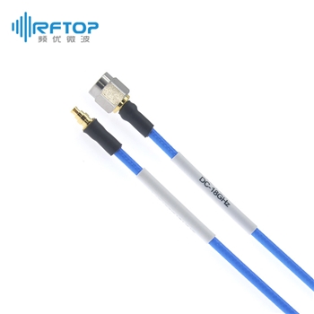 SMA公 转 SSMP(GPPO,SMPM)母 柔性互联电缆组件|精密型, DC-18GHz, 配接RCQ260电缆, 线径2.6mm - RCQ260-SMSPF-L