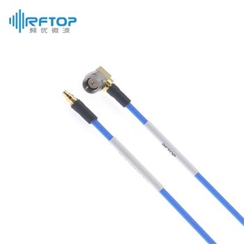SMA直角90度弯公 转 SSMP(GPPO,SMPM)母 柔性互联电缆组件|精密型, DC-18GHz, 配接RCQ260电缆, 线径2.6mm - RCQ260-SMWSPF-L