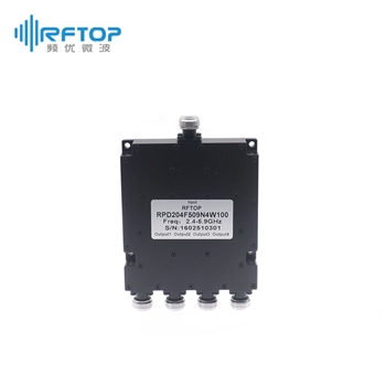 N一分四微带式功分器, 2.4-5.9GHz, 100W, 接头铜镀三元合金 - RPD204F509N4W100