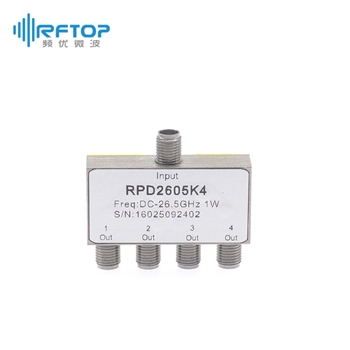 2.92mm(K,SK)一分四电阻式功分器|专业型, DC-26.5GHz, 1W, 接头不锈钢 - RPD2605K4